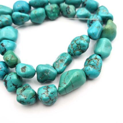 Natural Turquoise Tumble Beads Smooth Gemstone Briolette 10*12-13*18 mm 16 Inch