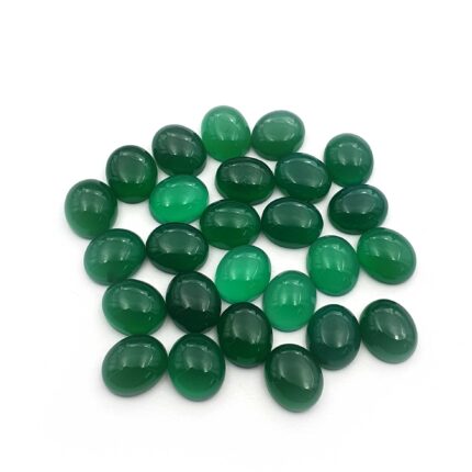 Natural Green Chalcedony Oval Cabochon Loose Gemstone 10*12 MM 50 CT 11 Pcs