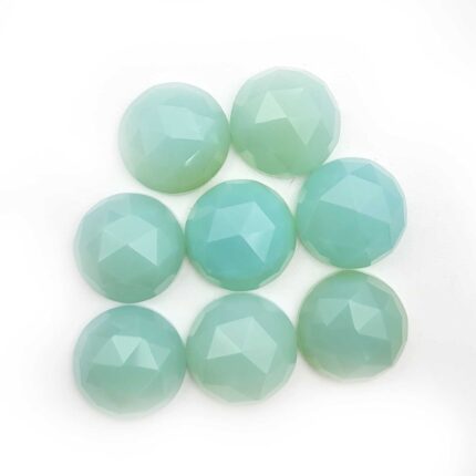 Natural Blue Chalcedony Round Cut Loose Gemstone 15 MM 100 CT8  Pcs