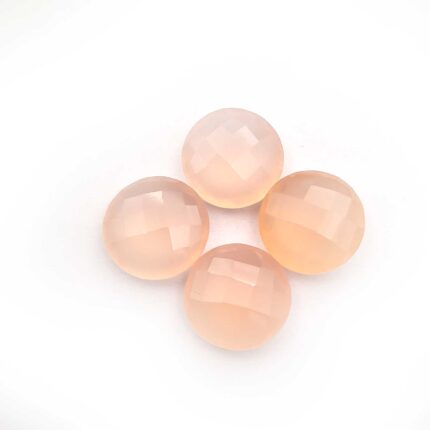 Natural Pink Chalcedony Round Briolette Cut Loose Gemstone 14 MM 32 CT 4 Pcs