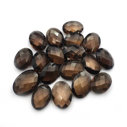 Natural Smoky Quartz Oval Briolette Cut Loose Stone Lot 16*21 MM 111 CT 5 Pcs