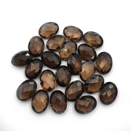 Natural Smoky Quartz Oval Briolette Cut Loose Stone 9*13 MM 50 CT 13 Pcs