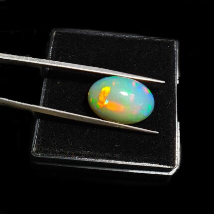 Natural Ethiopian Opal Oval Cabochon Multi Fire Loose Gemstone 13*19 mm 6 CT