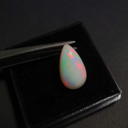 Natural Ethiopian Opal Pear Loose Gemstone Multi Fire Cabochon 10.5*18 mm 6 CT