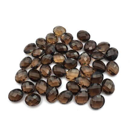Natural Smoky Quartz Oval Briolette Cut Loose Stone Lot 8*10 MM 95 CT 41 Pcs