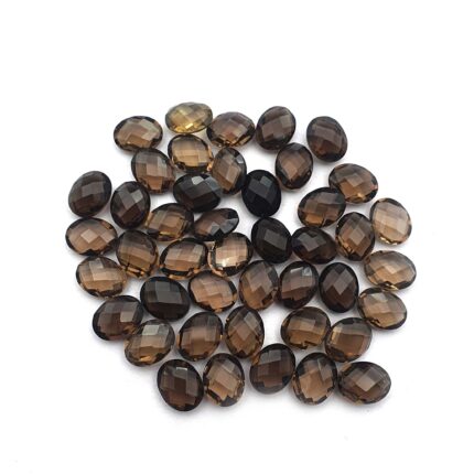 Natural Smoky Quartz Oval Briolette Cut Loose Stone Lot 7*9 MM 74 CT 44 Pcs