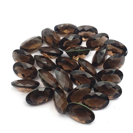 Natural Smoky Quartz Oval Checker Cut Loose Stone 8*13 MM 100 CT 31 Pcs