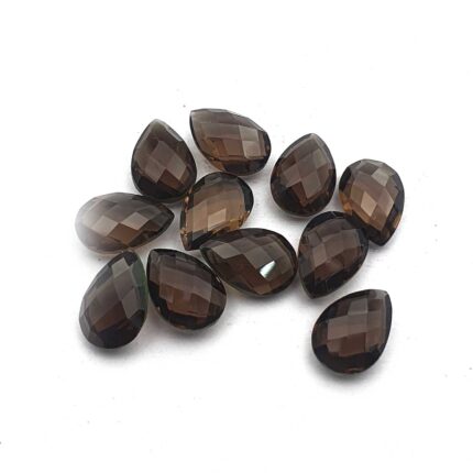 Natural Smoky Quartz Pear Briolette Cut Loose Stone 10*14 MM 90 CT 20 Pcs