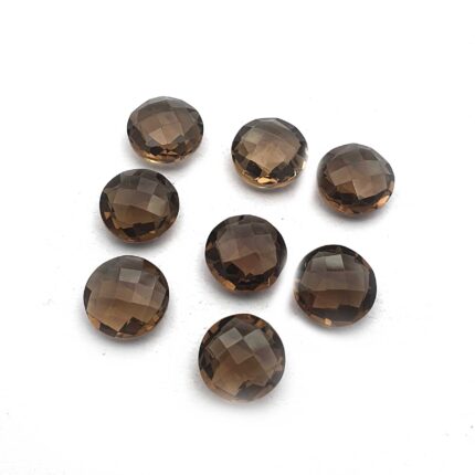 Natural Smoky Quartz Round Briolette Cut Loose Stone Lot 10 MM 24 CT 8 Pcs