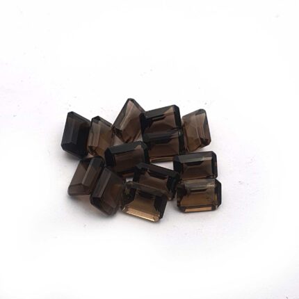 Natural Smoky Quartz Octagon Cut Loose Stone Lot 5*7 MM 12 CT 13 Pcs