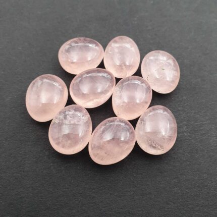 Natural Rose Quartz Tumble Cabochon Loose Gemstone Lot 9 Pcs 12*15 MM 98 CT