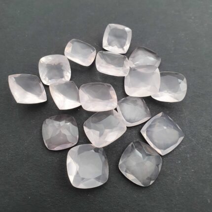 Natural Rose Quartz Cushion Cut Loose Gemstone Lot 8 Pcs 15-18 MM 95 CT