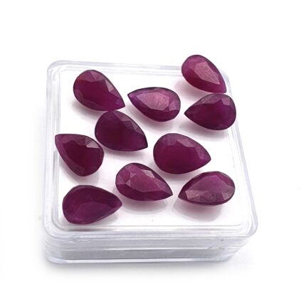Natural Ruby Pear Cut Not Treated Ruby Loose Gemstone Lot 2 Pcs 7*10 mm 5 CT
