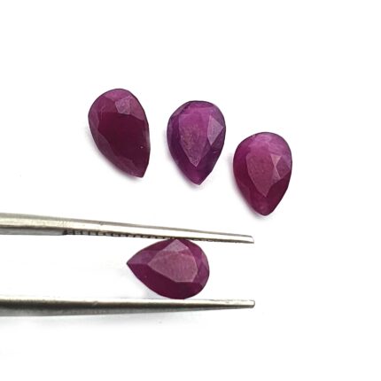 Natural Ruby Pear Cut Not Treated Ruby Loose Gemstone Lot 4 Pcs 6*9 mm 10 CT