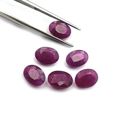Natural Ruby Oval Cut Not Treated Ruby Loose Gemstone Lot 3Pcs 6.5x9-7x9.5mm 7CT