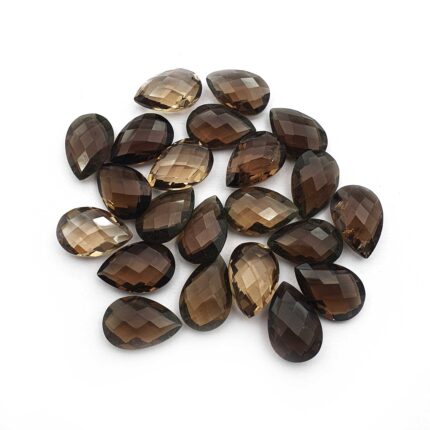 Natural Smoky Quartz Pear Briolette Cut Loose Stone Lot 10*15 MM 105 CT 22 Pcs