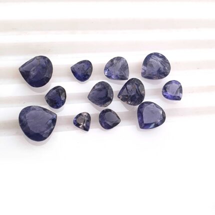 Natural Iolite Mix Size Heart Cut Loose Gemstone Lot 41 Pcs 4-9.5 mm 27 CT