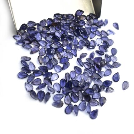 Natural Iolite Pear Cut Loose Gemstone For Jewelry Making 72 Pcs 4x6 mm 25 CT