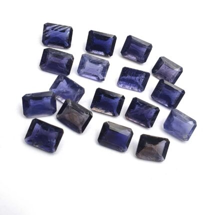 Natural Iolite Octagon Cut Loose Gemstone For Jewelry Making 17 Pcs 7x9 mm 32 CT
