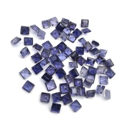 Natural Iolite Square Cut Loose Gemstone For Jewelry Making 68 Pcs 4 mm 25 CT
