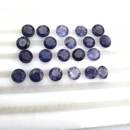 Natural Iolite Round Cut Loose Gemstone For Jewelry Making 52 Pcs 6 mm 36 CT