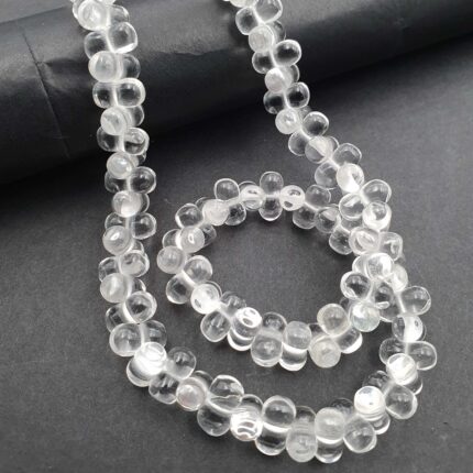 Natural Crystal Quartz Fancy Shape Smooth Gemstone Beads 5x10 mm 15.5 inch