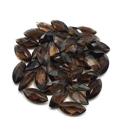 Natural Smoky Quartz Marquise Checker Cut Loose Stone 7*15 MM 66 CT 23 Pcs