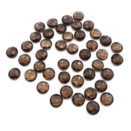 Natural Smoky Quartz Round Briolette Cut Loose Stone 13 MM 52 CT 9 Pcs