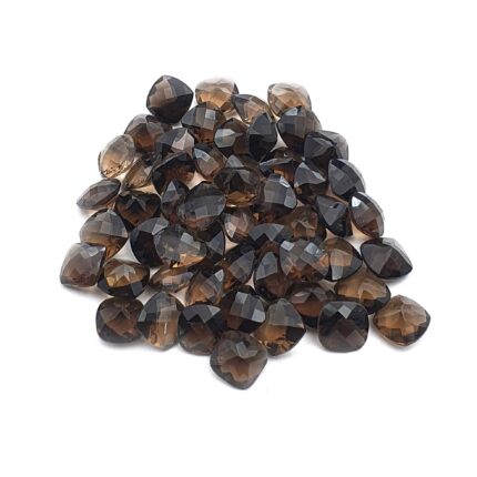 Natural Smoky Quartz Cushion Checker Cut Loose Stone 8 MM 98 CT 53 Pcs