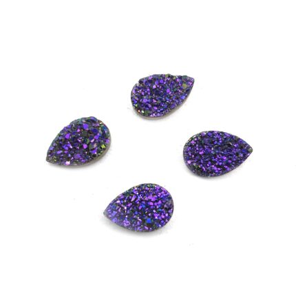 Natural Druzy Quartz Pears  Cabochon Blue  Stone 4 Pcs8*12 MM 4CT