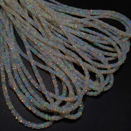 Natural Ethiopian Opal Rondelle Smooth Beads 2.5-4 MM 25 CT 16 Inch