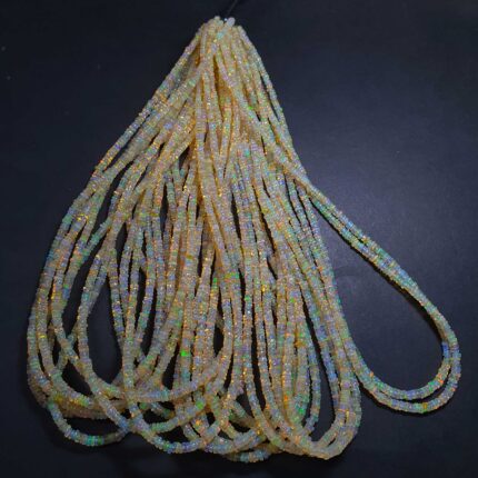 Natural Ethiopian Opal Rondelle Smooth Beads 3-3.5 MM 26 CT 16 Inch