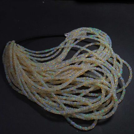 Natural Ethiopian Opal Rondelle Smooth Beads 2.5-4 MM 26 CT 16 Inch