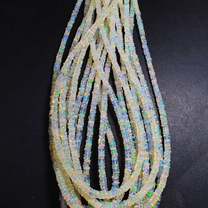 Natural Ethiopian Opal Rondelle Smooth Beads 2.5-4 MM 24 CT 16 Inch