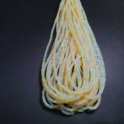 Natural Ethiopian Opal Rondelle Smooth Beads 2.5-4 MM 26 CT 16 Inch