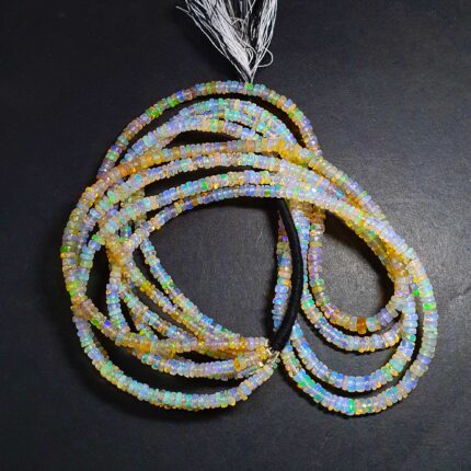 Natural Ethiopian Opal Rondelle Smooth Beads 3-4 MM 27 CT 16 Inch