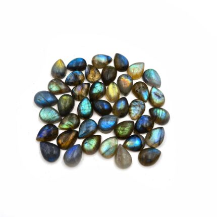 Natural Labradorite Pear Cabs Multi Fire Gemstone Lot 18 Pcs 10*14 MM 103 CT