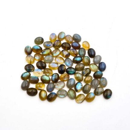 Natural Labradorite Oval Cabs Blue Fire Gemstone Lot 45 Pcs 7*9 MM 100 CT