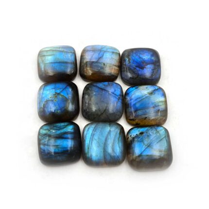 Natural Labradorite Cushion Cabs Multi Fire Gemstone Lot 3 Pcs 18 MM 61 CT