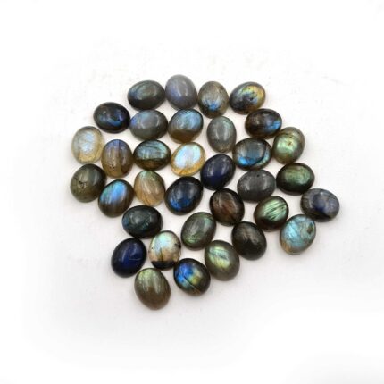 Natural Labradorite Oval Cabs Multi Fire Gemstone Lot 25 Pcs 9*11 MM 103 CT