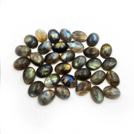 Natural Labradorite Oval Cabs Multi Fire Gemstone Lot 16 Pcs 10*14 MM 102 CT