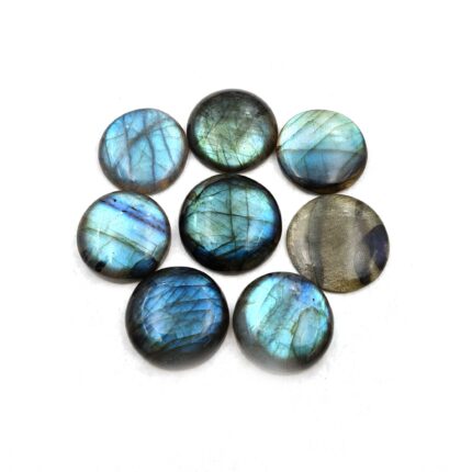 Natural Labradorite Round Cabs Multi Fire Gemstone Lot 4 Pcs 21-24 MM 101 CT