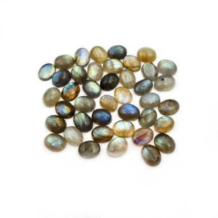 Natural Labradorite Oval Cabs Multi Fire Gemstone Lot 57 Pcs 7.50*9.50 MM 136 CT