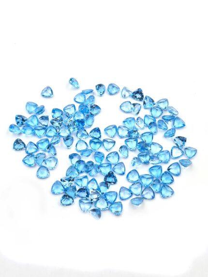 Natural Swiss Blue Topaz Trillion  Cut Loose Gemstone Lot 5 MM 10CT  19 Pcs