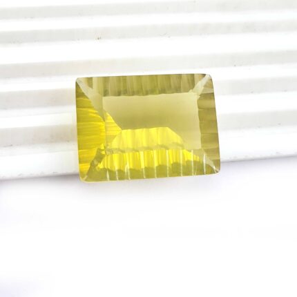 Natural Lemon Quartz Rectangle Concave Cut Loose Gemstone Lot 20x30 MM 59 CT