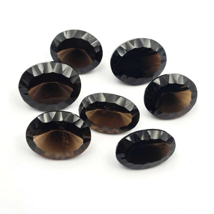 Natural Smoky Quartz Mix Oval Concave Cut Gemstone Lot 3 Pcs 18x22-19x24 MM 73CT