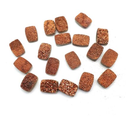 Natural Drusy Quartz Cushion Cabochon Brown Color 13*18 MM 10 Pcs 103 CT