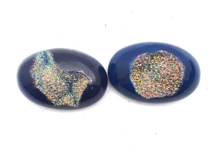 Natural Drusy Quartz Oval Cabochon Multi Color 2 Pcs 20*30 MM 72 CT
