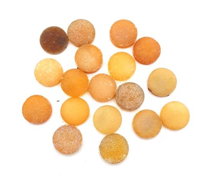 Natural Drusy Quartz Round Cabochon White Color 7 Pcs 18 MM 105 CT