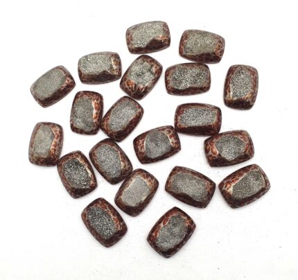Natural Drusy Quartz Cushion Cabochon Grey Color 4 Pcs 18-25 MM 101 CT